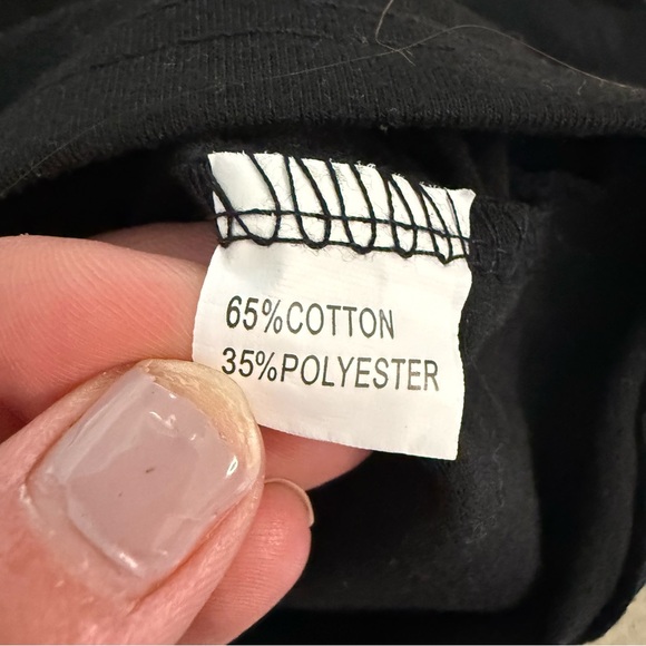 SHEIN BLACK FITTED FULL LENGTH LONG SLEEVE COLD SHOULDER TOP WITH STRAPS SIZE S - Picture 7 of 7